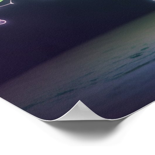 Poster Arbre à vitres violet et vert (Coin)