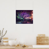 Poster Arbre à vitres violet et vert (Cuisine)