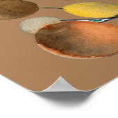 Poster Arbre Abstrait brun d'automne (Coin)