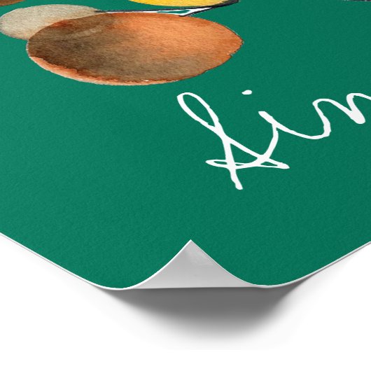 Poster Arbre Abstrait brun d'automne (Coin)