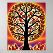 Poster Arbre Abstrait de récolte d'automne (Devant)