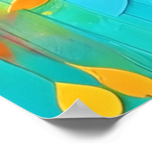 Poster Arbre arc-en-ciel de la peinture de la vie (Coin)