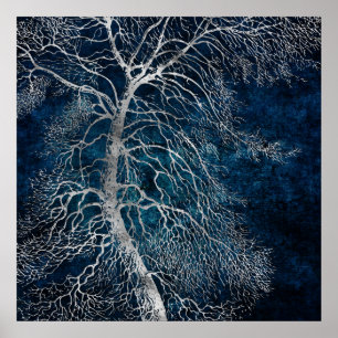 Poster Arbre argenté de minuit - peuplier noir