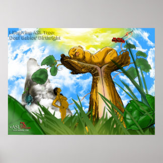 Poster Arbre ASL à vie : droit de naissance des bébés sou