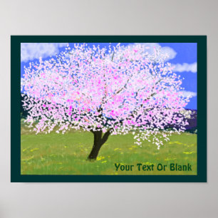 Poster Arbre aux amandes en fleurs