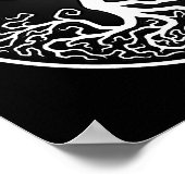 Poster Arbre blanc et noir de la vie Yin Yang (Coin)