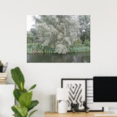 Poster Arbre blanc et paysage fluvial Imprimer (Bureau à domicile)