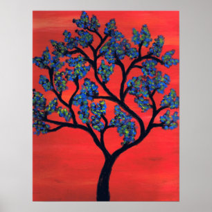 Poster Arbre bleu
