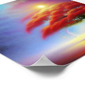 Poster Arbre bonsaï orange doux (Coin)