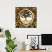 Poster Arbre Brown de l'arbre de vie (Bureau à domicile)