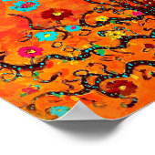 Poster Arbre Brown De Vie Avec Fleurs Et Boho De Couleur (Coin)