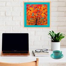 Arbre Brown De Vie Avec Fleurs Et Boho De Couleur 