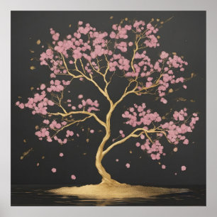 Poster Arbre cerise en fleurs