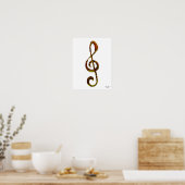 Poster Arbre Clef Art - gravé à la main et numérisé (Cuisine)