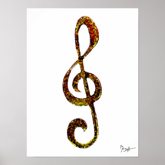 Poster Arbre Clef Art - gravé à la main et numérisé (Devant)
