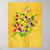 Poster Arbre coloré aquarelle (Devant)