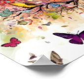 Poster Arbre coloré aux papillons (Coin)