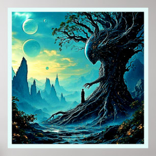 Poster Arbre cosmique de vie Imaginaire
