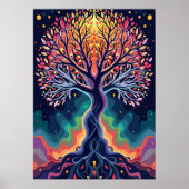 Poster Arbre cosmique vibrant (Devant)
