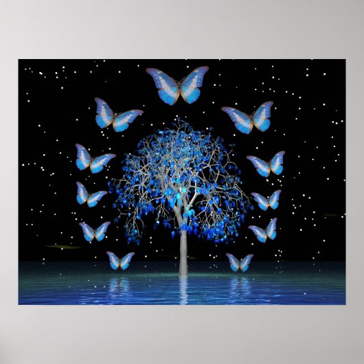 Poster Arbre cristal papillon (Devant)
