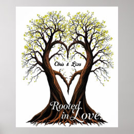 Poster Arbre d'amour Nature romantique Art
