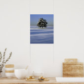 Poster Arbre dans le paysage couvert de neige (Cuisine)