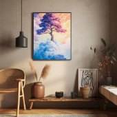 Poster Arbre dans les nuages Nature Abstraite inspirée