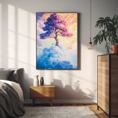 Poster Arbre dans les nuages Nature Abstraite inspirée