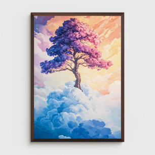Poster Arbre dans les nuages Nature Abstraite inspirée