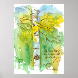 Poster Arbre d'Aspe Bible Écriture Psaumes 150:6 Automne