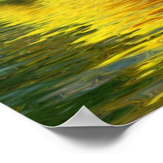 Poster Arbre d'automne dans la forêt avec réflexion (Coin)