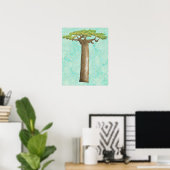Poster Arbre de baobab aquarelle (Bureau à domicile)