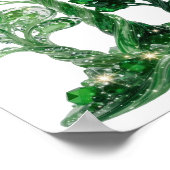 Poster Arbre de bijoux vert émeraude accrocheur (Coin)