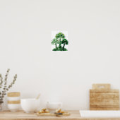 Poster Arbre de bijoux vert émeraude accrocheur (Cuisine)
