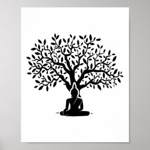 Poster Arbre de Bodhi Bouddha Méditation Yoga Bouddhisme