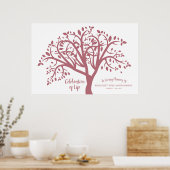 Poster Arbre de célébration de la vie Rose moderne Script (Cuisine)