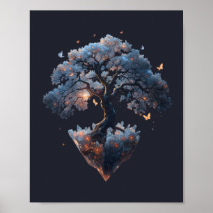 Poster Arbre de cristal céleste – Art de la nature fantas