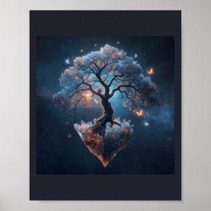 Poster Arbre de cristal céleste – Art de la nature fantas