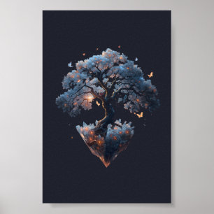 Poster Arbre de cristal céleste – Art de la nature fantas
