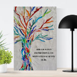 Poster Arbre de devis motivationnel<br><div class="desc">Cette affiche décorative est ornée d'un arbre en mosaïque aux couleurs de l'arc-en-ciel et vous offre un espace pour ajouter votre propre citation inspirante. Utilisez l'option Personnaliser supplémentaire pour modifier la taille, le style ou la couleur du texte si vous le souhaitez. Parce que nous créons notre propre oeuvre, vous...</div>