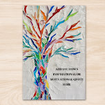Poster Arbre de devis motivationnel<br><div class="desc">Cette affiche décorative est ornée d'un arbre en mosaïque aux couleurs de l'arc-en-ciel et vous offre un espace pour ajouter votre propre citation inspirante. Utilisez l'option Personnaliser supplémentaire pour modifier la taille, le style ou la couleur du texte si vous le souhaitez. Parce que nous créons notre propre oeuvre, vous...</div>