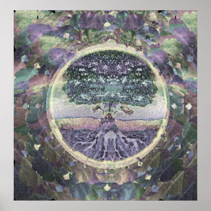Poster Arbre de la foi paisible de la vie