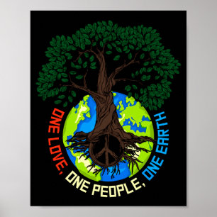 Poster Arbre de la paix Amour Protection de l'environneme