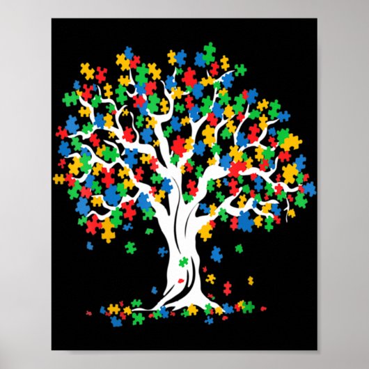 Poster Arbre de la Sensibilisation sur l'autisme de vie M (Devant)