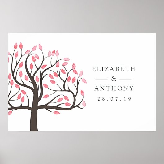 Poster Arbre de mariage à l'aquarelle (Devant)