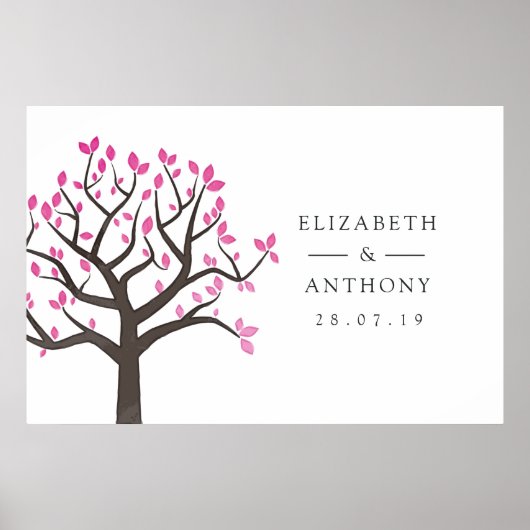 Poster Arbre de mariage à l'aquarelle (Devant)