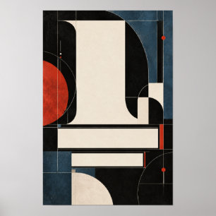Poster Arbre de mur abstrait géométrique moderne inspiré