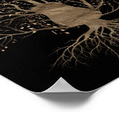 Poster Arbre de musique de guitare dorée (Coin)