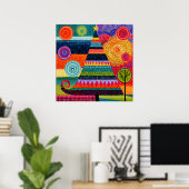 Poster Arbre de Noël Abstrait Coloré (Bureau à domicile)
