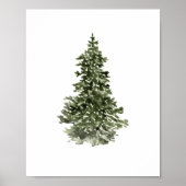 Poster Arbre de Noël Aquarelle (Devant)